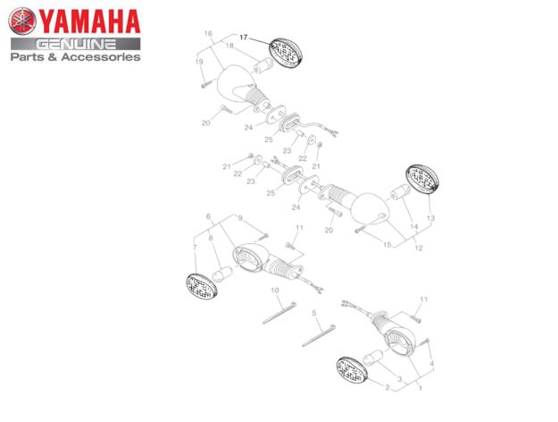 LENTE DO PISCA CRISTAL PARA XT660R 2005 ATE 2018 ORIGINAL YAMAHA