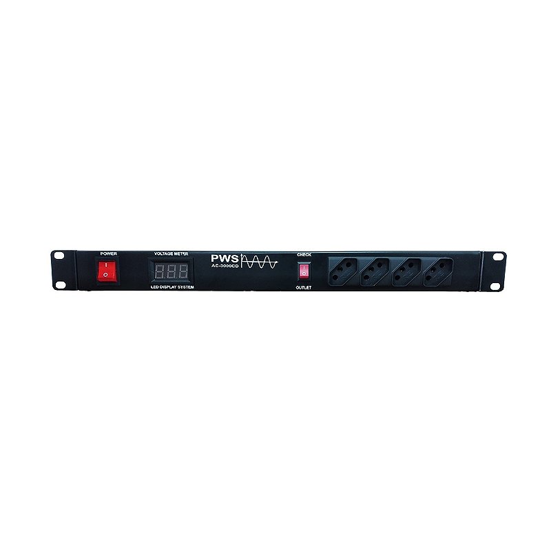 Pws Plate Rack Régua de Energia Padrão Rack 19 Polegadas AC-3000CD - PWS - Kalifa Prime