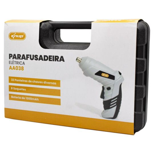 PARAFUSADEIRA ELETRICA BATERIA INTERNA ACOMPANHA MALETA DE