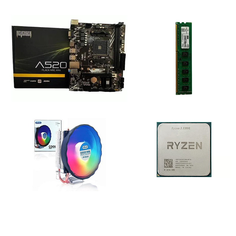 KIT UPGRADE RYZEN 3200G A520M REVENGER 8GB DE RAM Vidacom