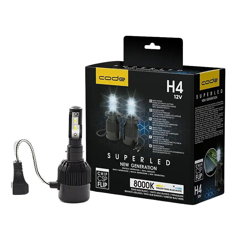 Kit Lampada H4 Super Led 8000k 12v Tech One - Hiper Comercial