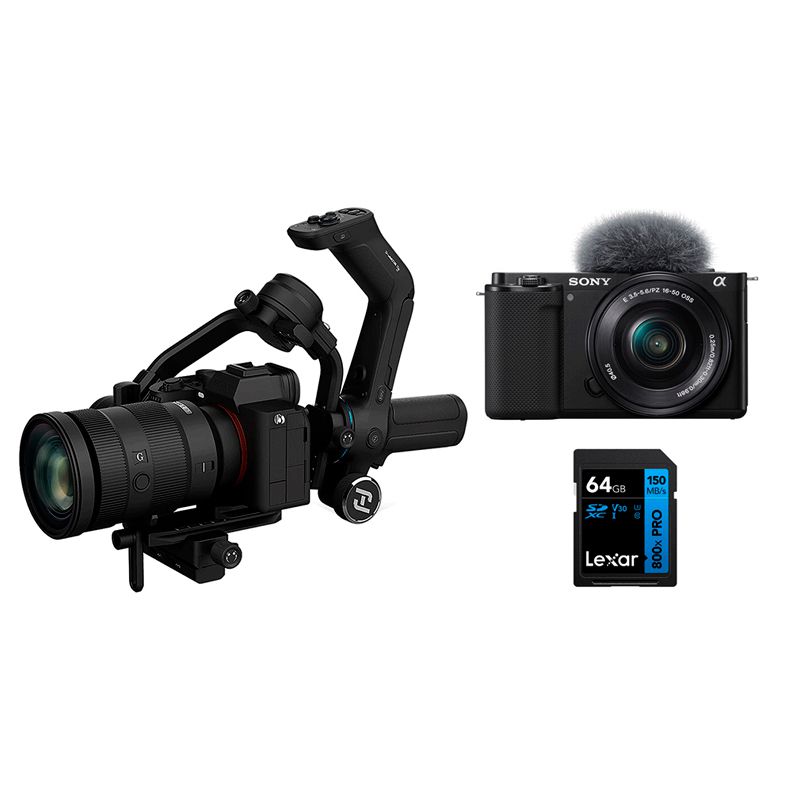 Kit Sony ZV-E10 com Lente 16-50m + Scorp C + Cartão SD 64gb - Loja