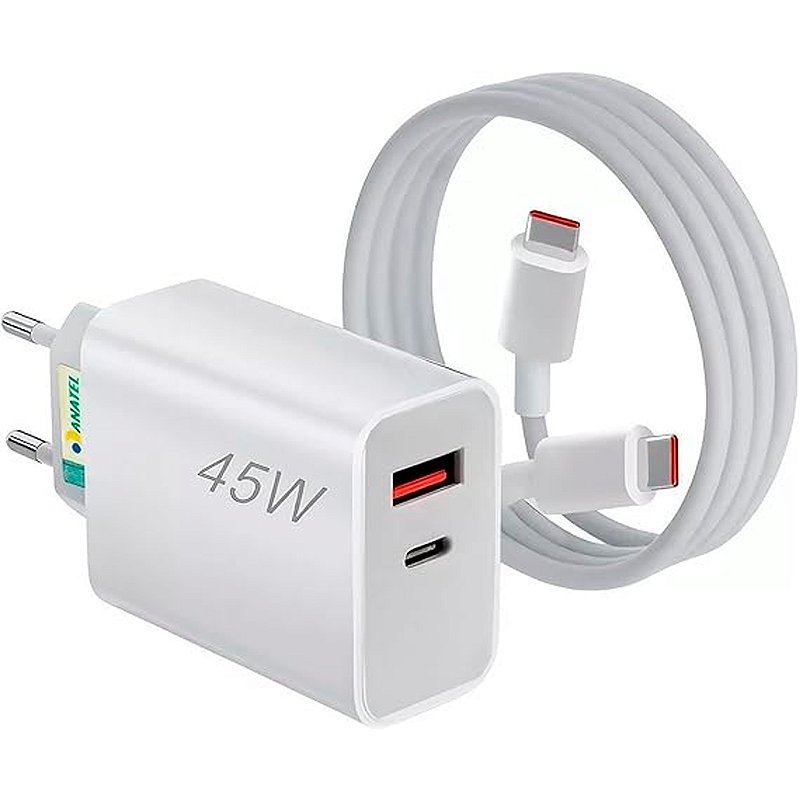 Carregador Turbo 45W USB-C com Cabo - lehmox - Loja da Câmera