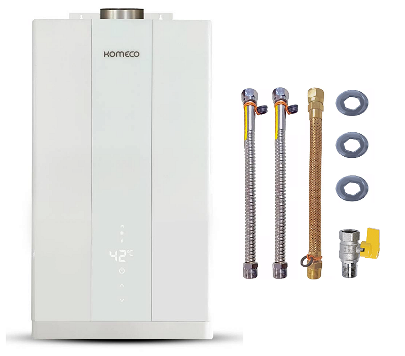 Aquecedor a Gás Komeco Ko 21 Wh Home 21 Litros Glp Com Kit Ligação