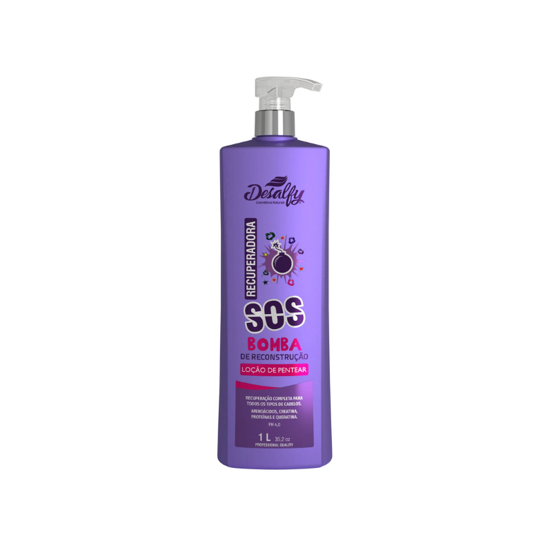 Desalfy Loção Defrizante Linha Recuperadora SOS Bomba 1L