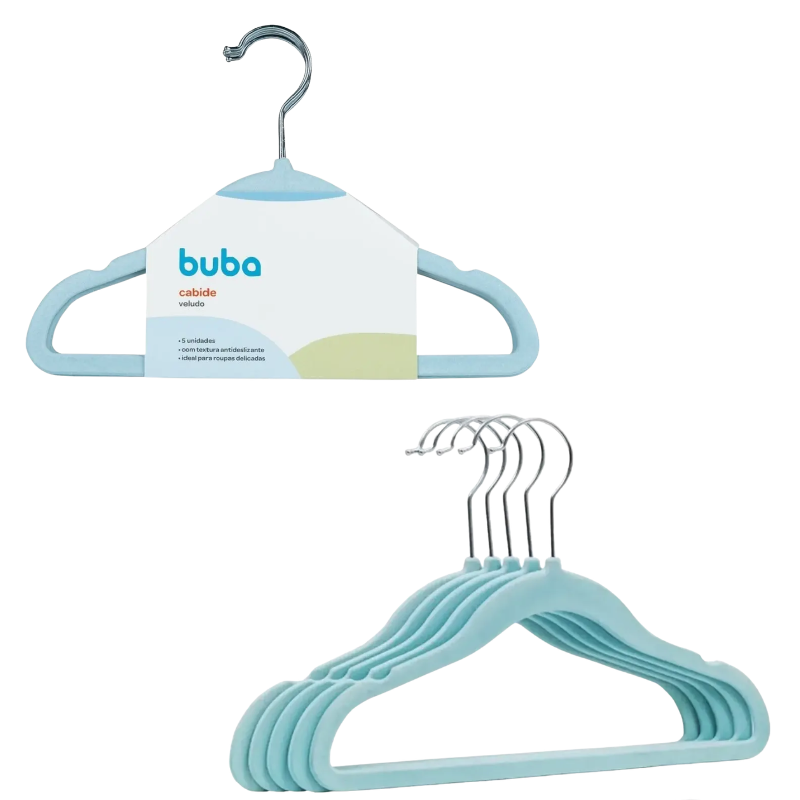 Buba Cabides em Veludo Kit com 5 Unidades Azul