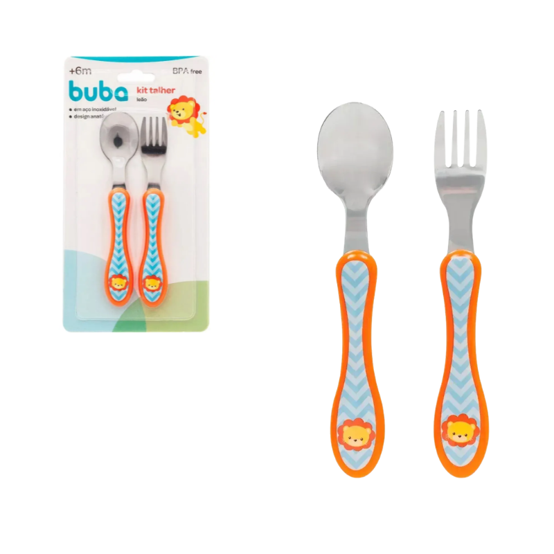 Buba Kit Talheres Animais Fun Leão