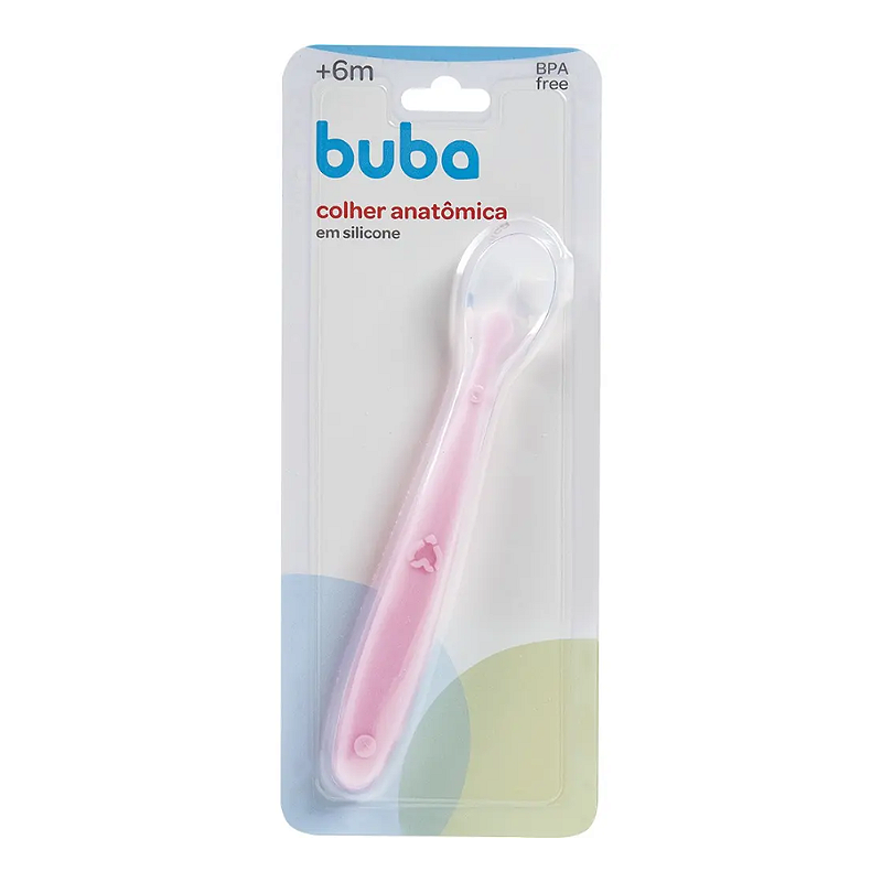 Buba Colher Anatômica em Silicone Rosa Claro