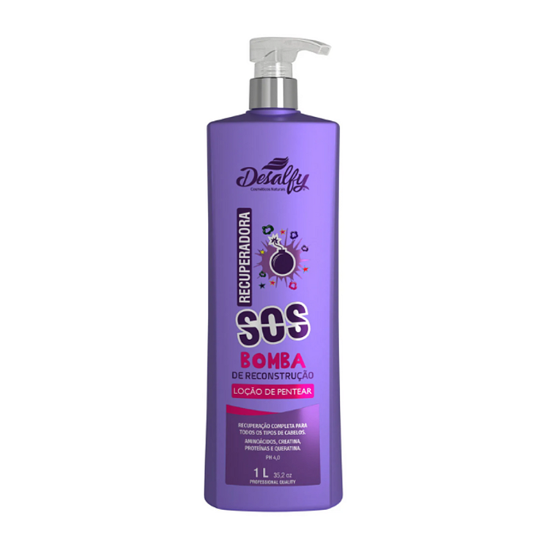 Desalfy Loção Defrizante Linha Recuperadora SOS Bomba 1L