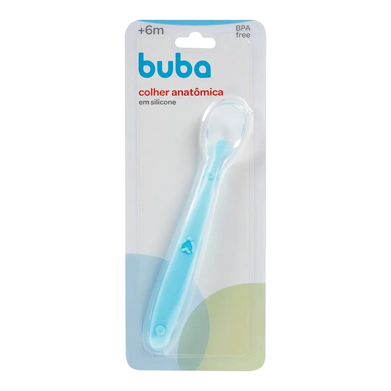 Buba Colher Anatômica em Silicone Azul Claro