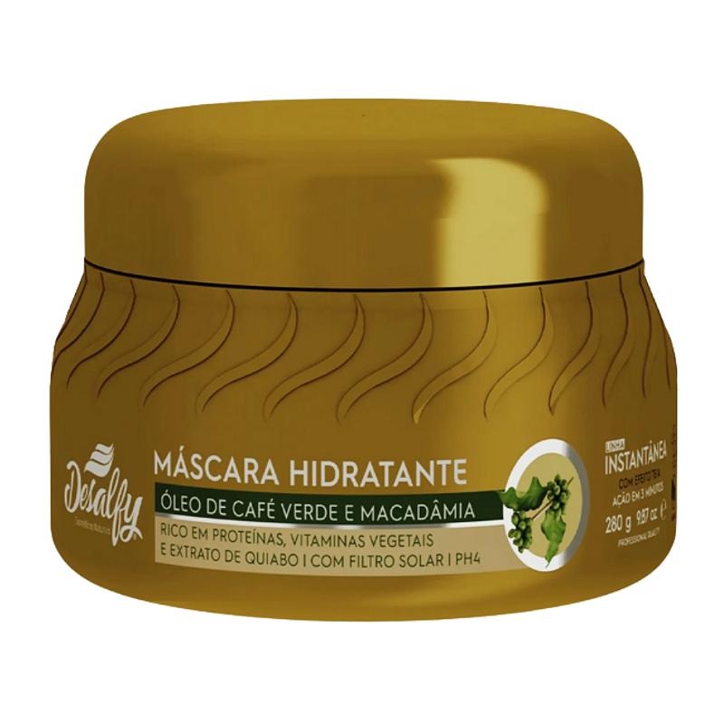 Desalfy Máscara Hidratante Instantânea Óleo Café Verde 280g