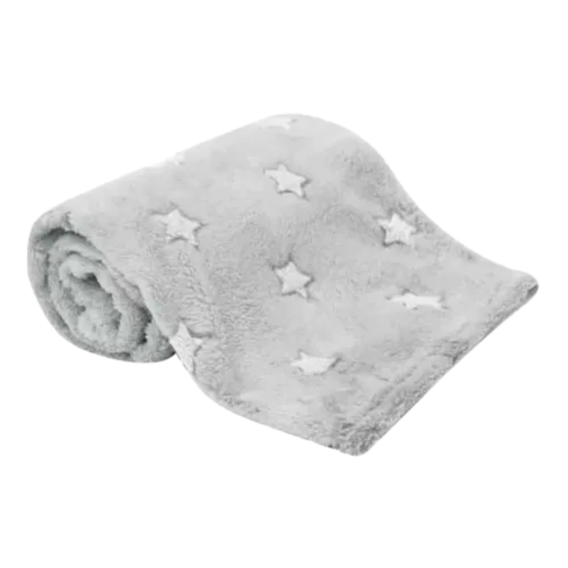 Buba Mantinha Bebê Toque Macio Cinza Estrelinhas