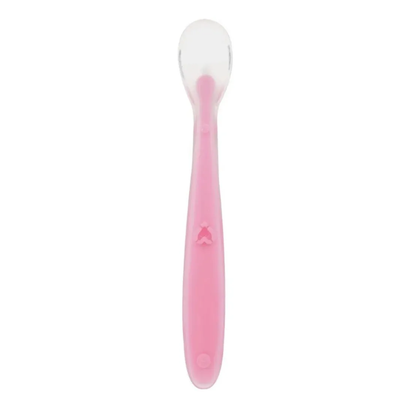 Buba Colher Anatômica Silicone Introdução Alimentar Rosa