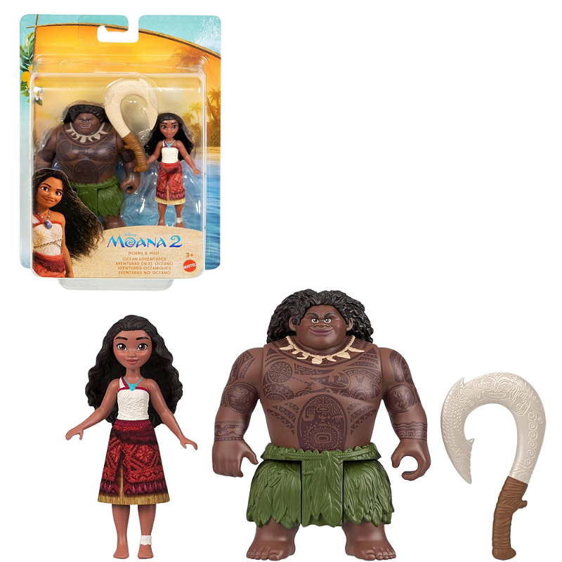 Conjunto Moana e Maui com Anzol Articulados Mattel Disney