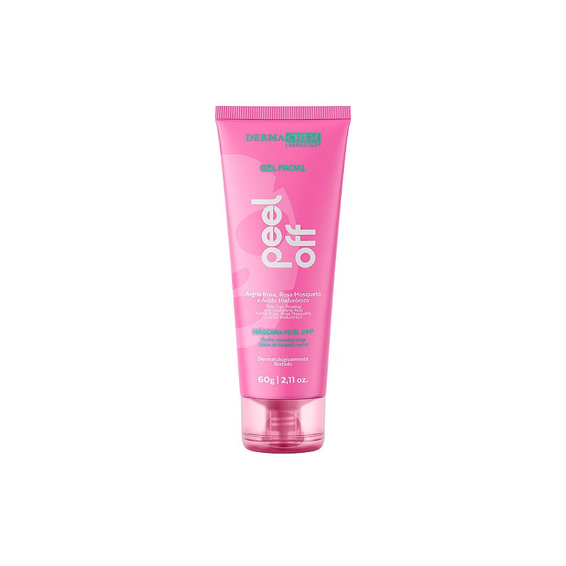 Gel Facial Peel Off Rosa Mosqueta e Argila Rosa 60g - Dermachem