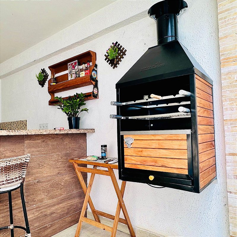 Churrasqueira de Bancada e Parede Wall Plus Vulkania Grill a Carvão ...