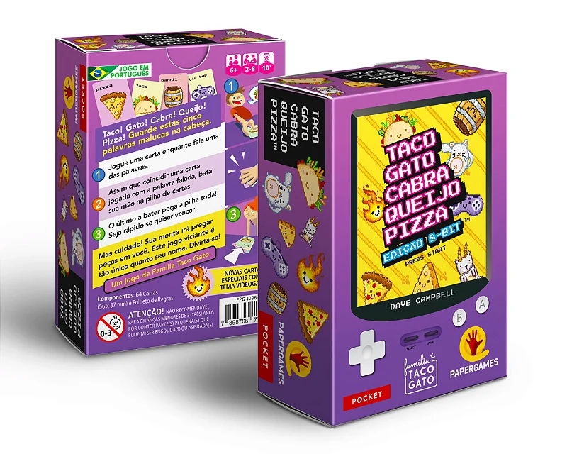 Taco Gato Cabra Queijo Pizza 8-Bit - Board Game Barato