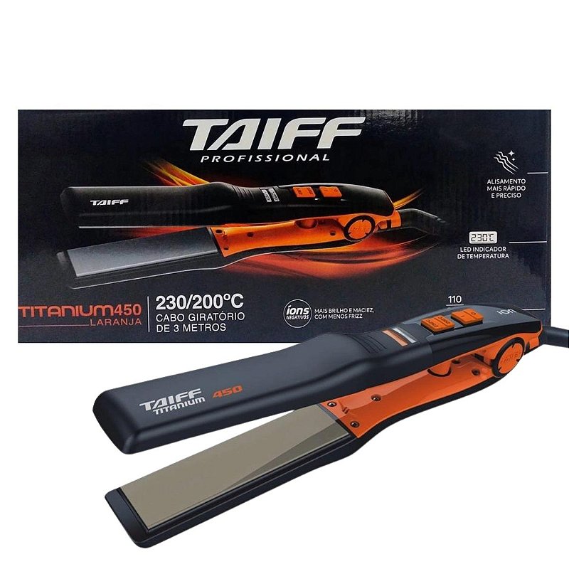 CHAPA TAIFF TITANIUM 450 LARANJA BIVOLT - Teruya - Cosméticos e