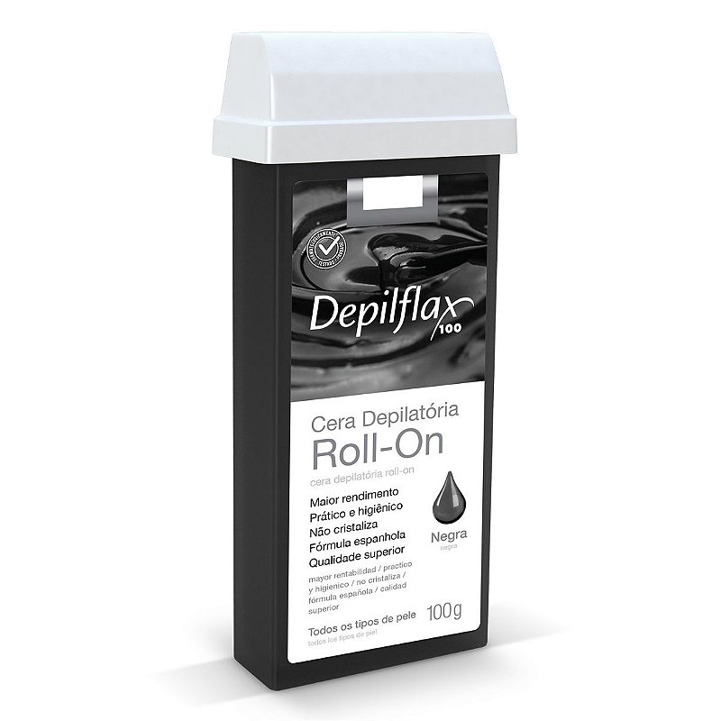 CERA ROLL-ON DEPILFLAX NEGRA 100G Teruya Cosméticos e Perfumaria