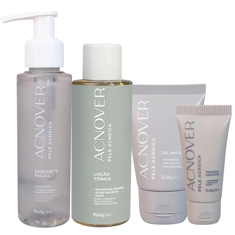 KIT RUBY SKIN ACNOVER PELE ACNEICA C/4 - Teruya - Cosméticos e