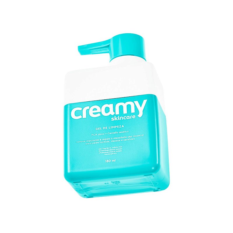 GEL DE LIMPEZA CREAMY SKINCARE LIMPADOR SUAVE ANTIOLEOSIDADE 180ML