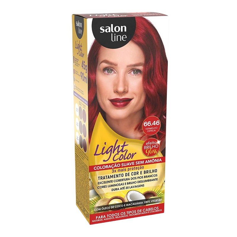 COLORAÇÃO SUAVE SALON LINE LIGHT COLOR 66.46 VERMELHO CEREJA