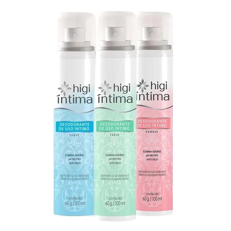 Kit Desodorante Íntimo Higi Íntima Com 3 60g - Teruya - Cosméticos