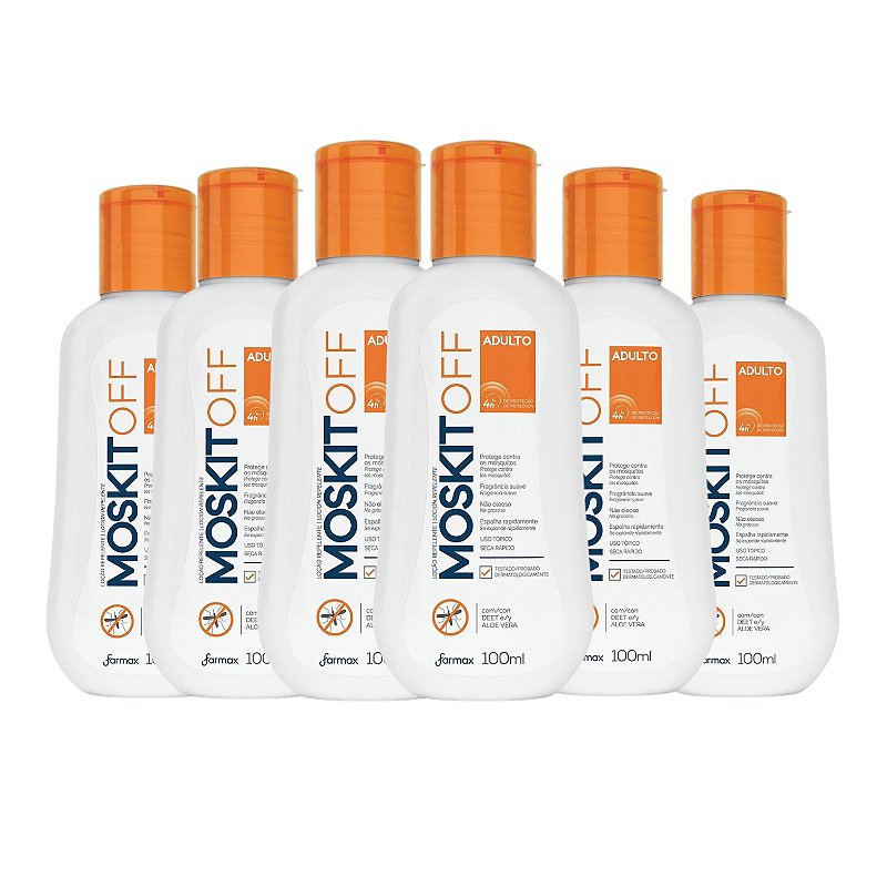Moskit Out Kit Loção Repelente Moskit Off Adulto 100ml Com 6 - Teruya - Cosméticos ...