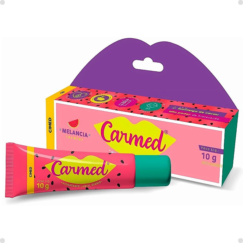 Hidratante Labial Carmed Melancia 10g - Teruya - Cosméticos e Perfumaria