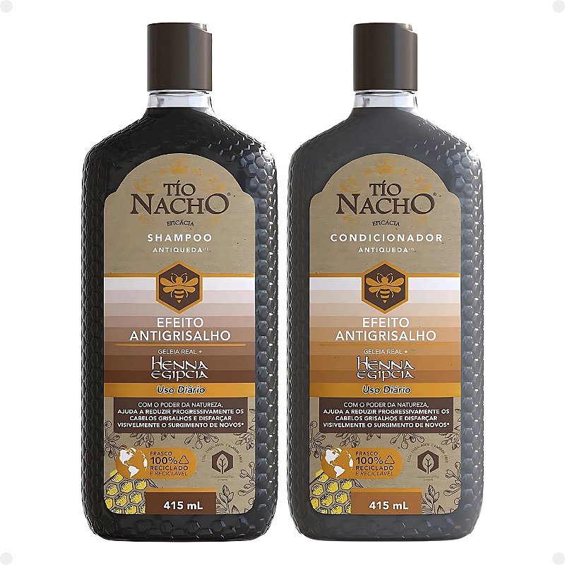 Kit Tio Nacho Efeito Antigrisalho: Shampoo e Condicionador Antiqueda ...