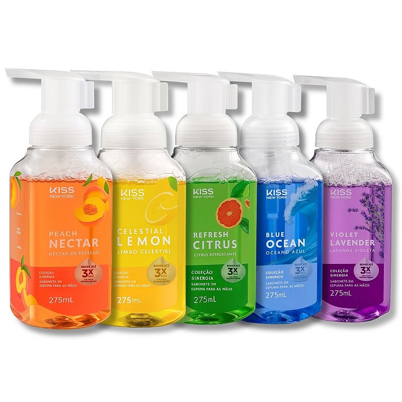 Kit Kiss New York Coleção Sinergia 5 Sabonetes em Espuma