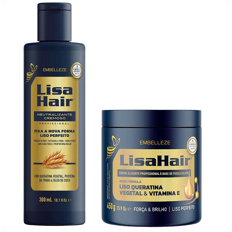 Kit Embelleze Lisa Hair: Creme Alisante Tioglicolato Embelleze