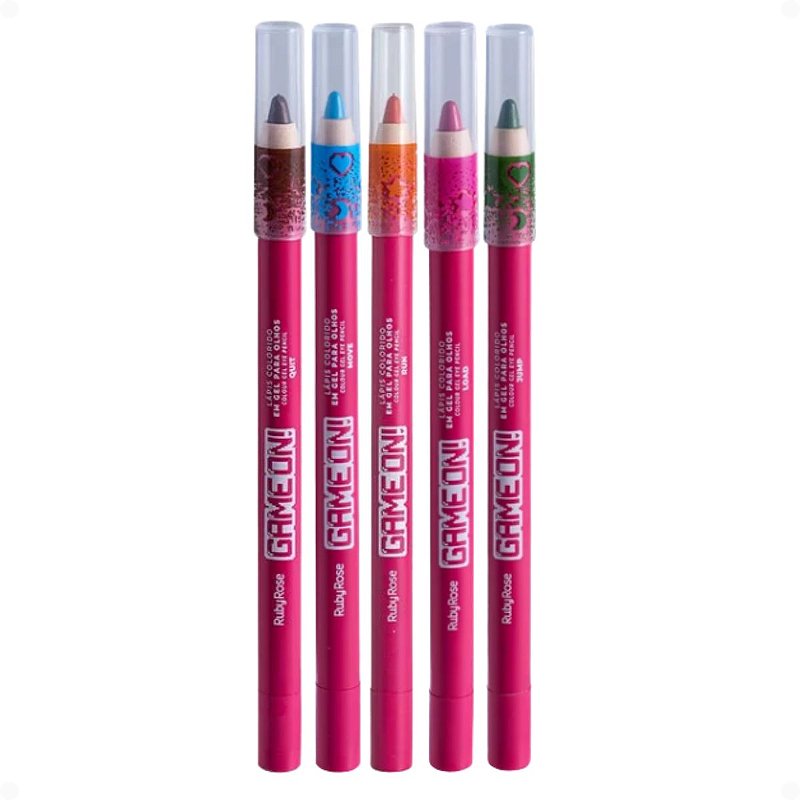 Kit Ruby Rose Game On Lápis Colorido Em Gel Para Olhos Com 5