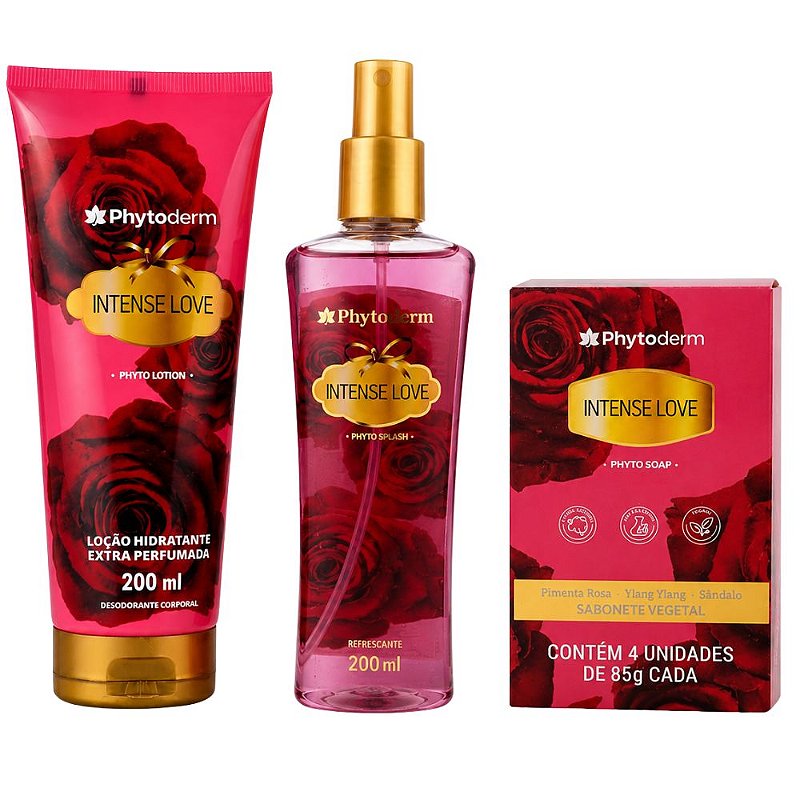 Kit Phytoderm Intense Love: Deo Colônia, Loção Hidratante 200ml e