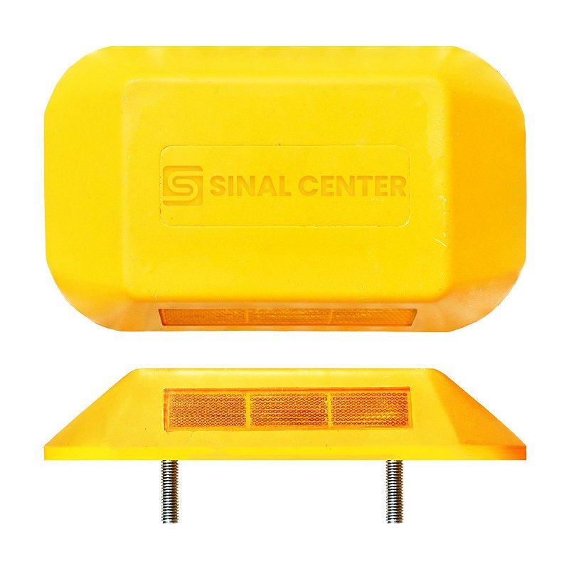 Tachão refletivo monodirecional com refletivo amarelo - Sinal