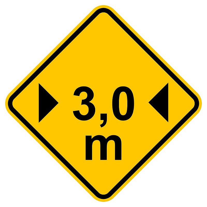 Placa largura limitada A-38 - Sinal Center - Empresa de Sinalização