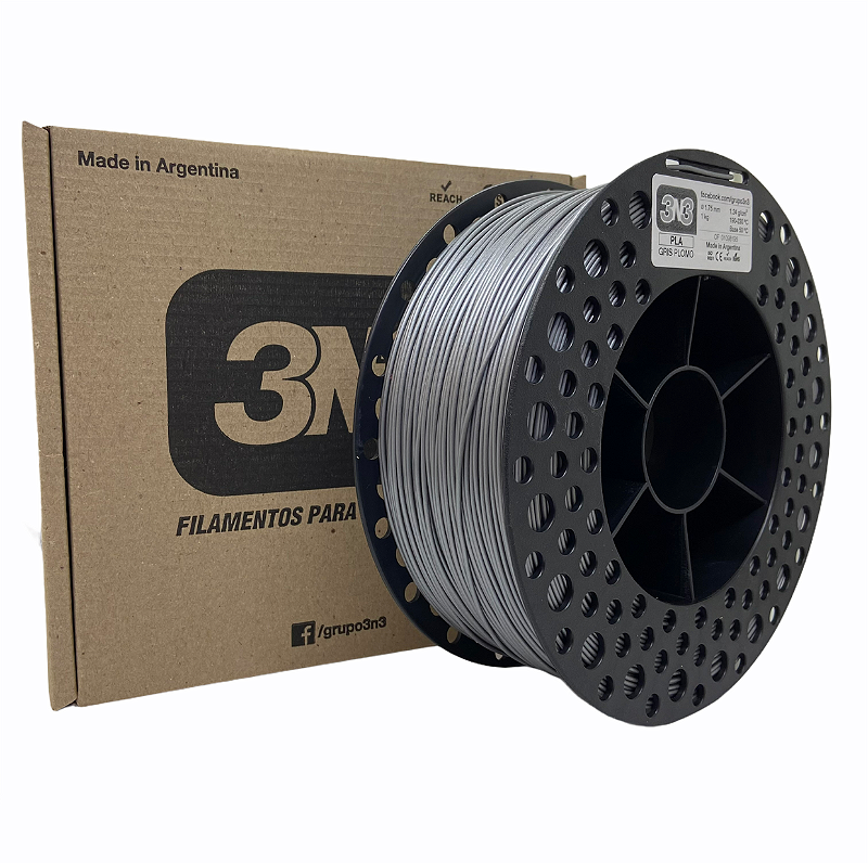 Filamento PLA 3N3 1.75mm 1KG Cinza Claro - DOCTOR 3D
