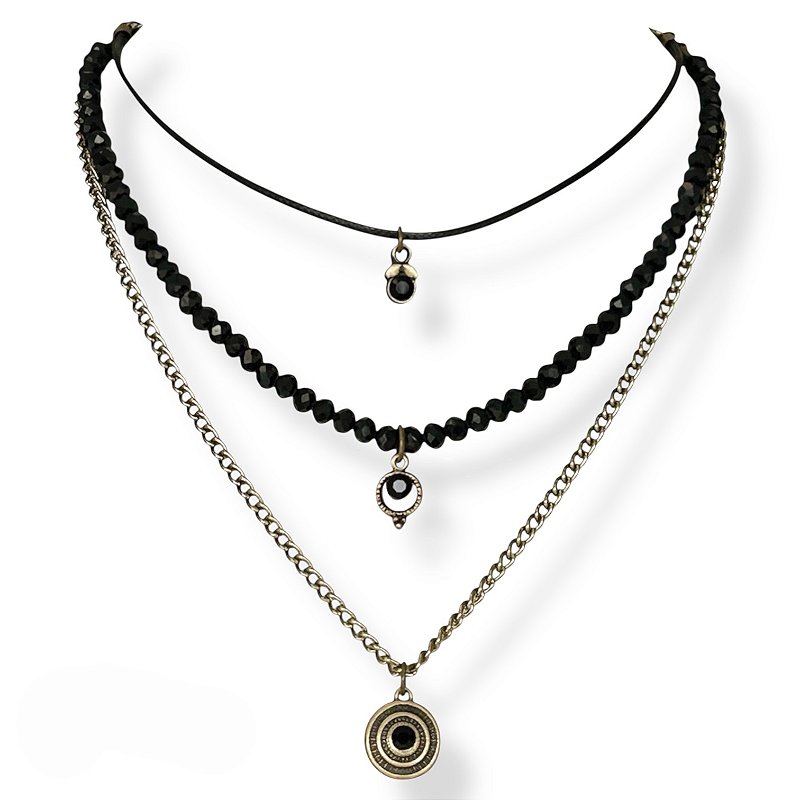 COLAR CURTO 3 VOLTAS PRETO 11623