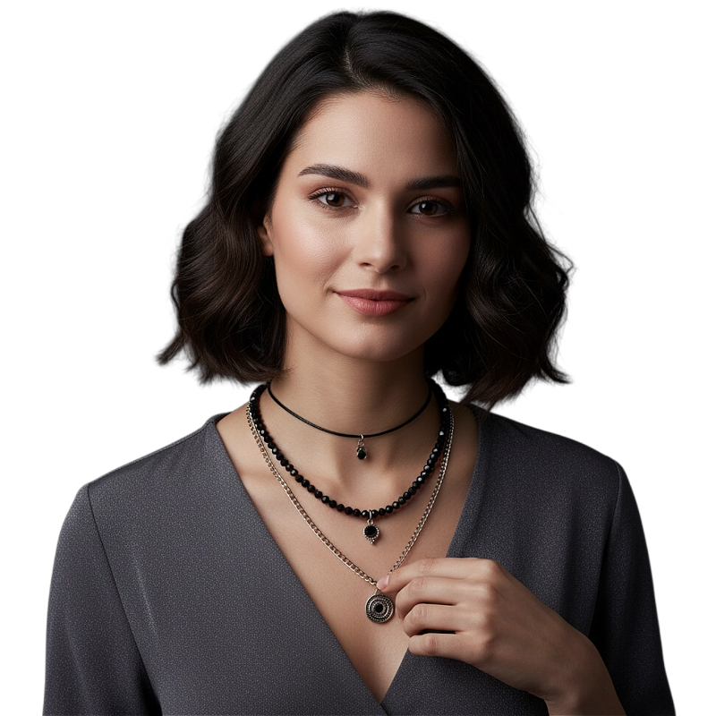 COLAR CURTO 3 VOLTAS PRETO 11623