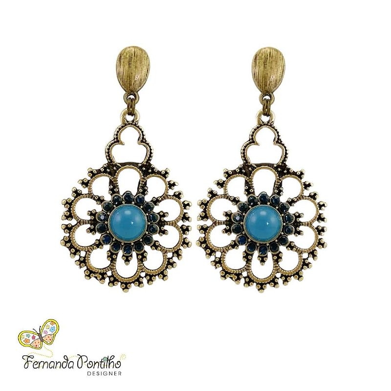 BRINCO FLOR AZUL ÍNDIGO 12204
