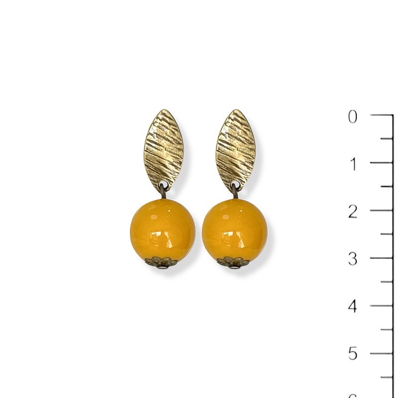 Brinco de bola amarelo 12117