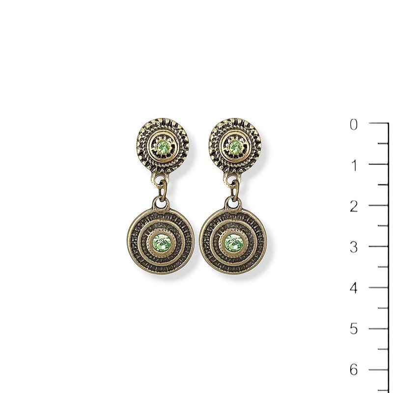Brinco mandalinha c/ strass verde 12059