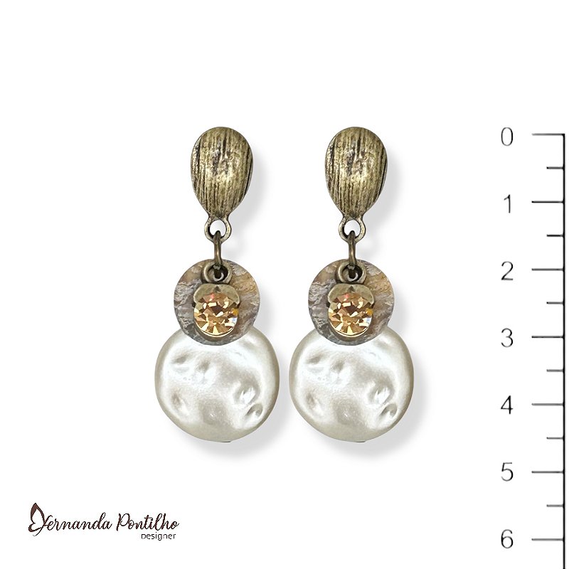 BRINCO C/ PÉROLA, MADREPÉROLA E PTO DE LUZ DOURADO 12568