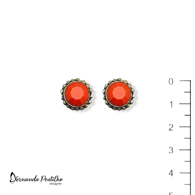 Brinco ponto de luz coral 11109