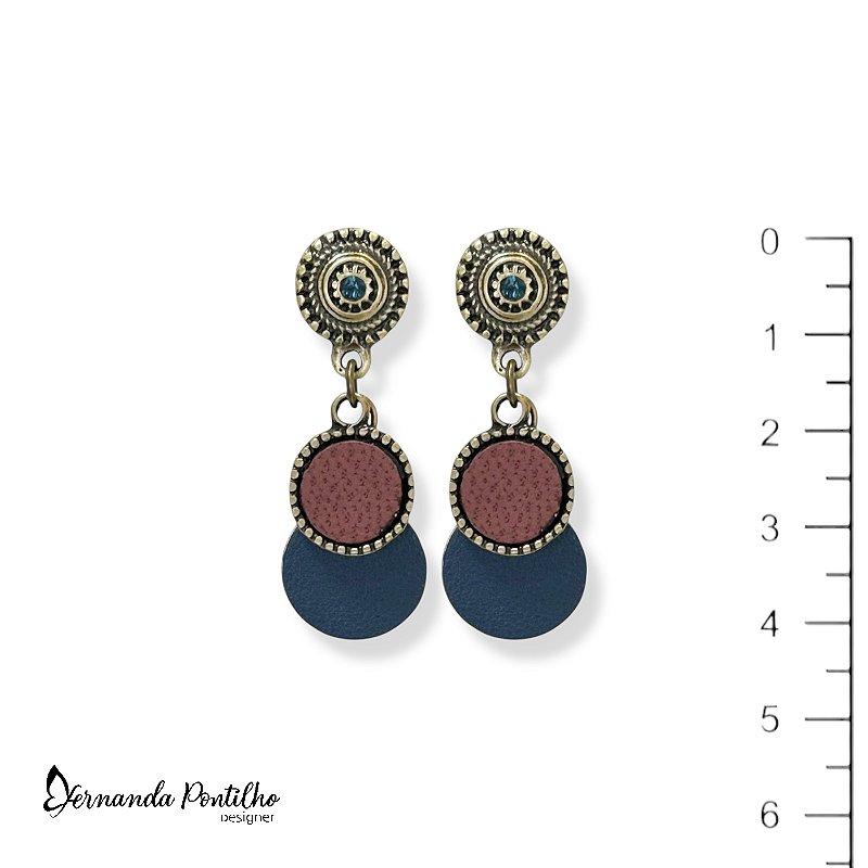 Brinco chapinhas c/ couro - colorido inverno 12643