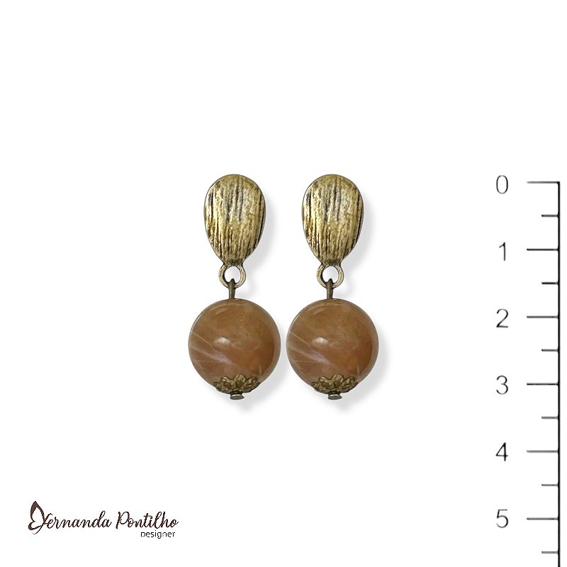 Brinco de bola marrom mescla 12711