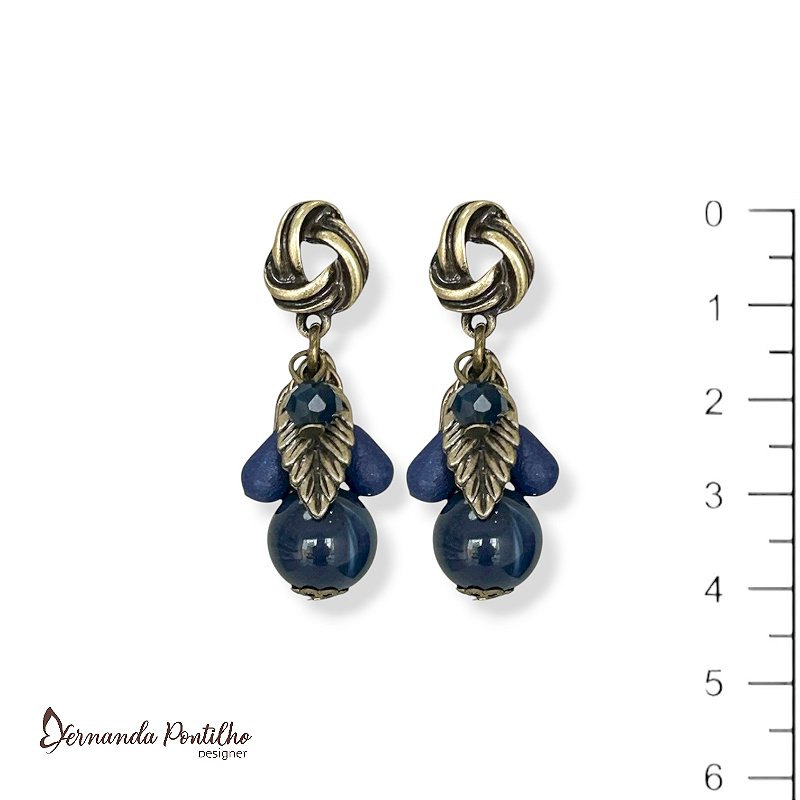 Brinco cachinho azul marinho 12706