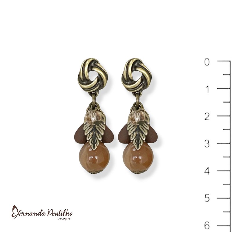 Brinco cachinho marrom 12707