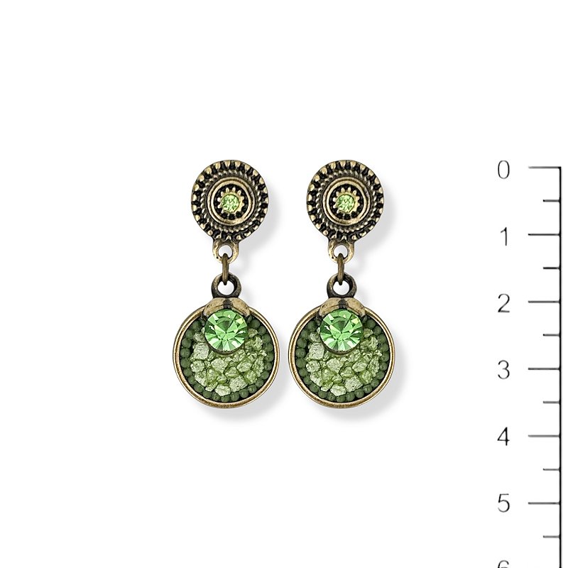 Brinco chapinha c/ cascalho e pto de luz - verde 12789