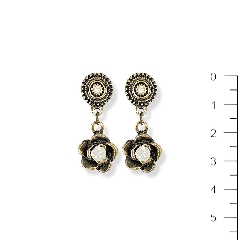 Brinco rosinha c/ strass branco 12782